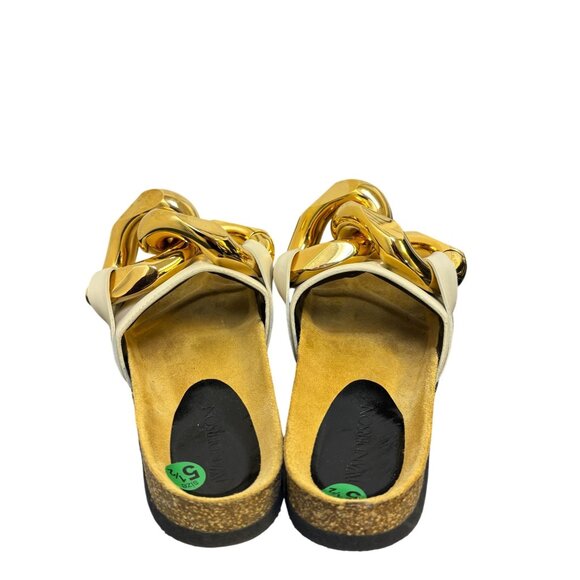 JW Anderson Cream & Gold Chain Slides 5.5 - Picture 4 of 11